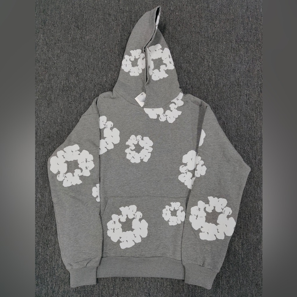 Gray Floral Hoodie